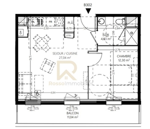 t2 à la vente -   76600  LE HAVRE, surface 44 m2 vente t2 - UBI439700819